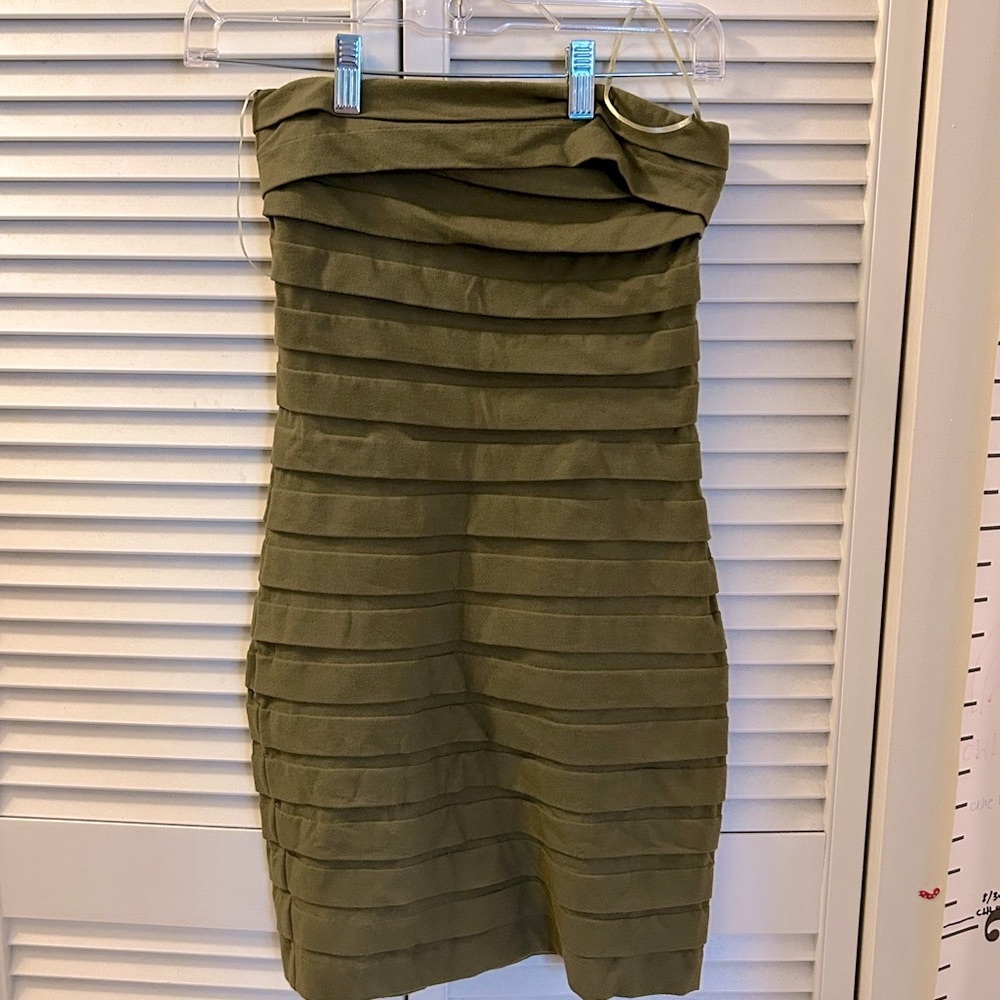 Indah Mini Green Strapless Dress - 0